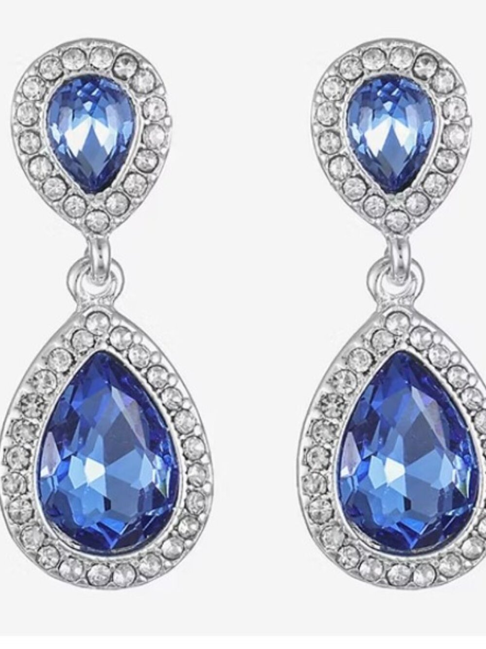 Monet Blue Crystal Drop Earrings